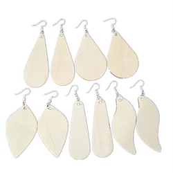 50 PCS Custom DIY Accessories, Water Drop Shape, Wood Chip, Colored Decorative Pendant With Hole Earrings