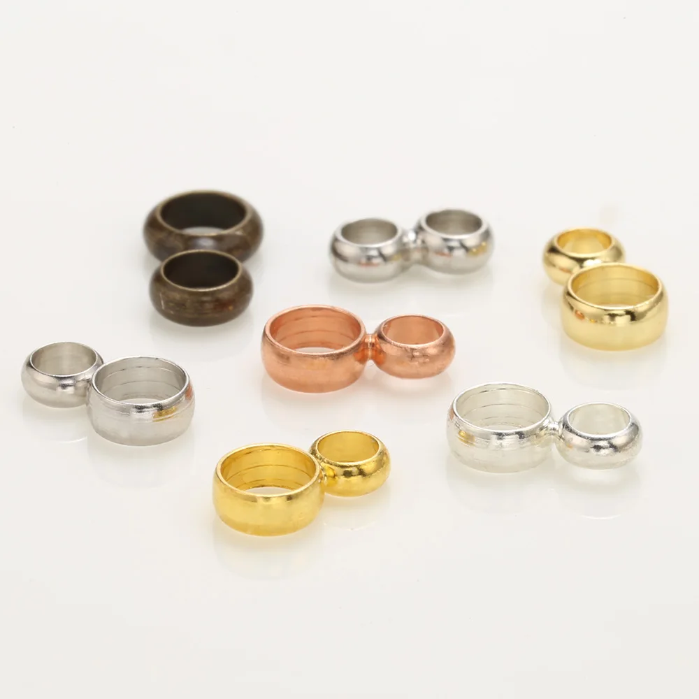 30 pcs brass double hole connectors for bracelet earrings end clasp jewelry findings silver bronze accessories image 2