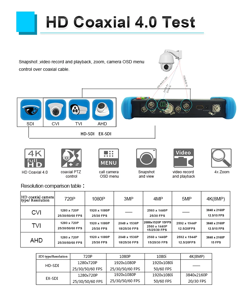 IPC-9800MOVTADHS Pro IPC Tester Support 8K IPC Camera And VGA 8MP AHD CVI TVI Test Wifi PTZ Cable Tester HDMI PoE CCTV Tester