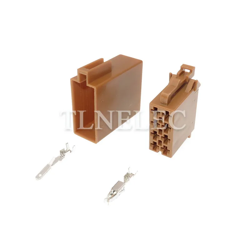 Conector Tyco-ISO CD chifre de rádio para carro, tomada automática, macho fêmea, marrom, preto, ranhura média, 3,5mm, 8 pinos, Toyota, Lexus, VW