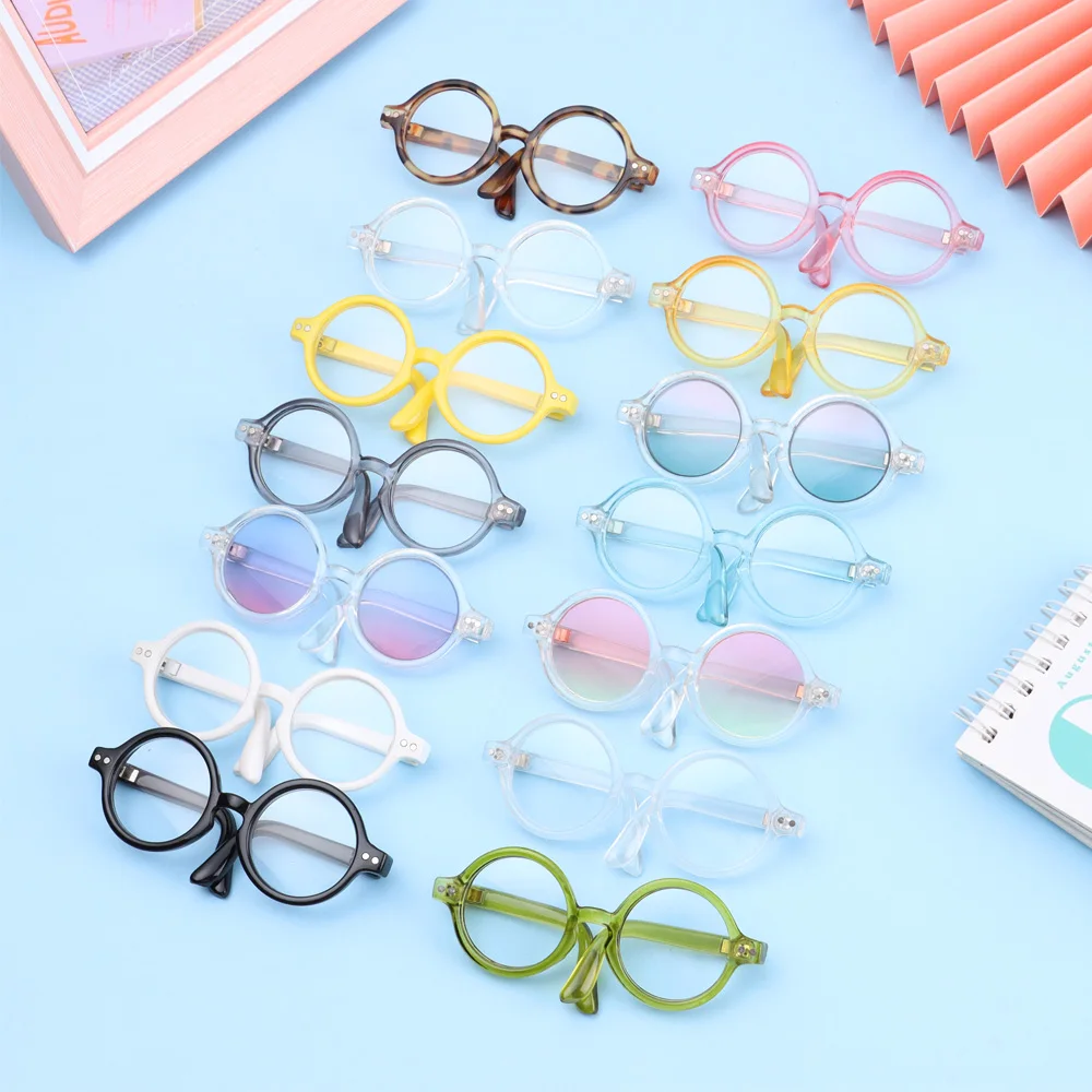 20cm Puppen brille Rahmen Retro runde klare Linse Brille für Blythe Puppen Zubehör Miniatur Brille für Korea Exo Puppen Spielzeug