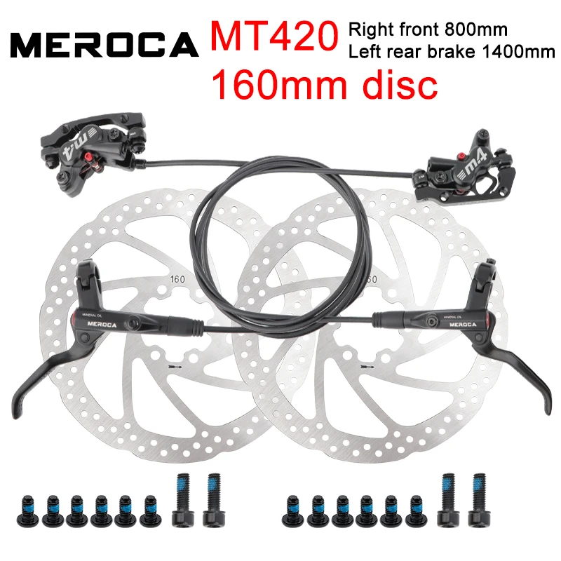 MEROCA MTB 4 Piston Hydraulic Disc Brake 160mm Rotor With Cooling Full Meatal Pad Mineral Oil For AM Enduro Bicycle E4 ZEE M8120