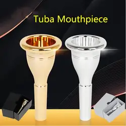 No. 7 Bass Tuba Mouthpiece Brass Instrument Accessories Large Holding Horn Mouthpiece Silver Golden Music Parts Replacement