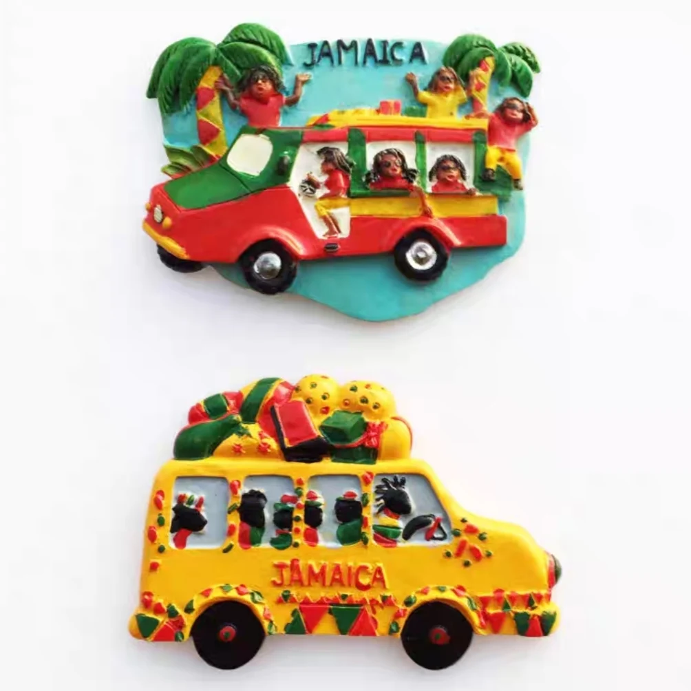 North America Jamaica 3D Fridge Magnets Tourist Souvenir Decoration Articles Handicraft Magnetic Refrigerator Collection Gifts