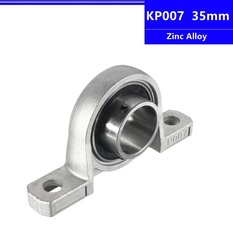 10pcs KP007 Zinc Alloy Bore Diameter 35mm P007 Ball Bearing Pillow Block Mounted Support Shaft Spherical Roller 3d parts