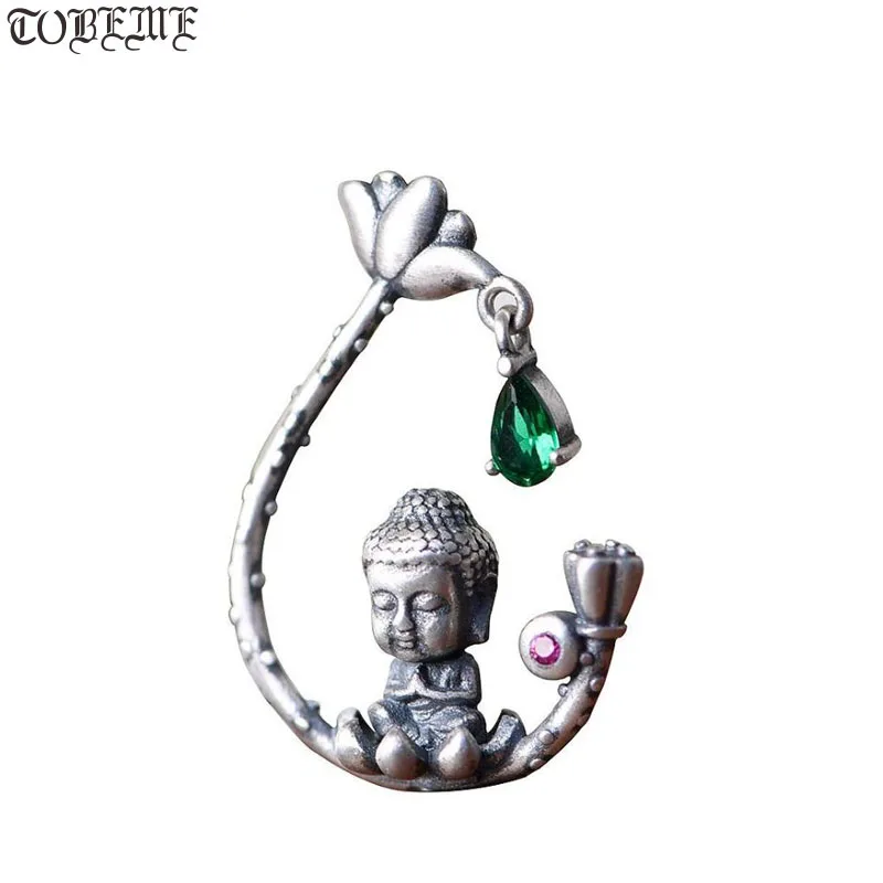 

100% 925 Silver Tibetan Buddha Pendant Small Buddhist Buddha Pendant Tibetan Women Pendant Good Luck Amulet