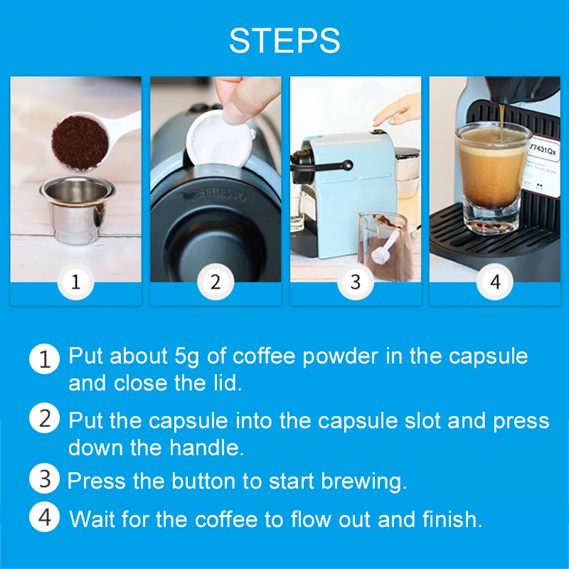 Aksesori Kopi Set Cangkir Espresso Mesin Kopi Nespresso Filter Kopi Mesh Yang Dapat Digunakan Kembali