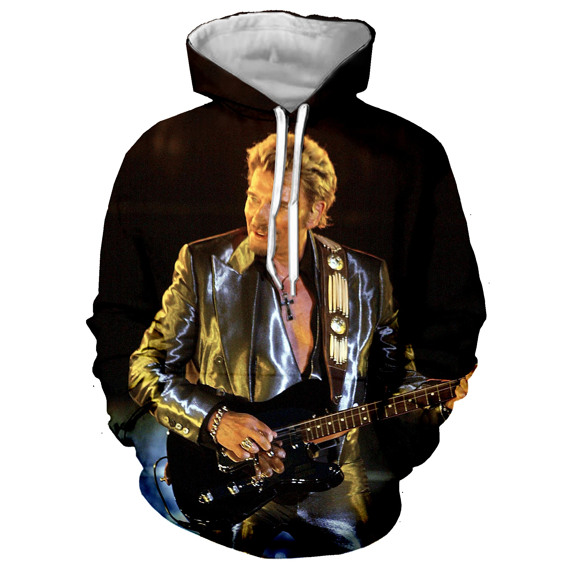 Johnny Hallyday Guitar 3D Printed Hoodie Sweatshirts Rock Hoodie Hip Hop Casual Funny Oversized Pullover Men Women Hoodies