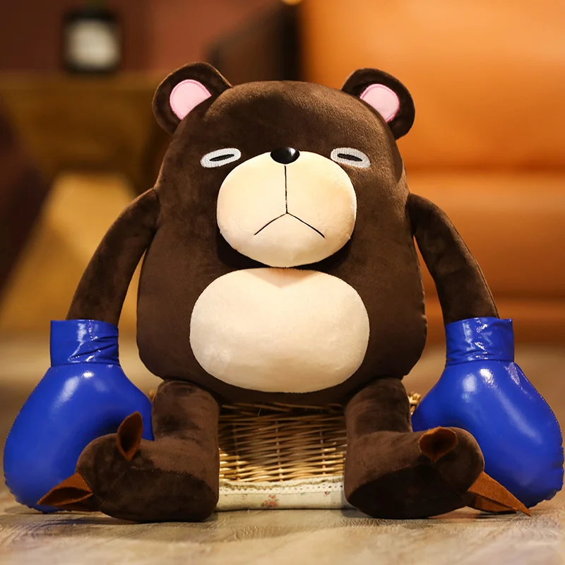 2021 New Curse Skeletal Boxing Bear Plush Toy Coldly Gloved Players Holiday Children Birthday Gifts Doll Girlfriends