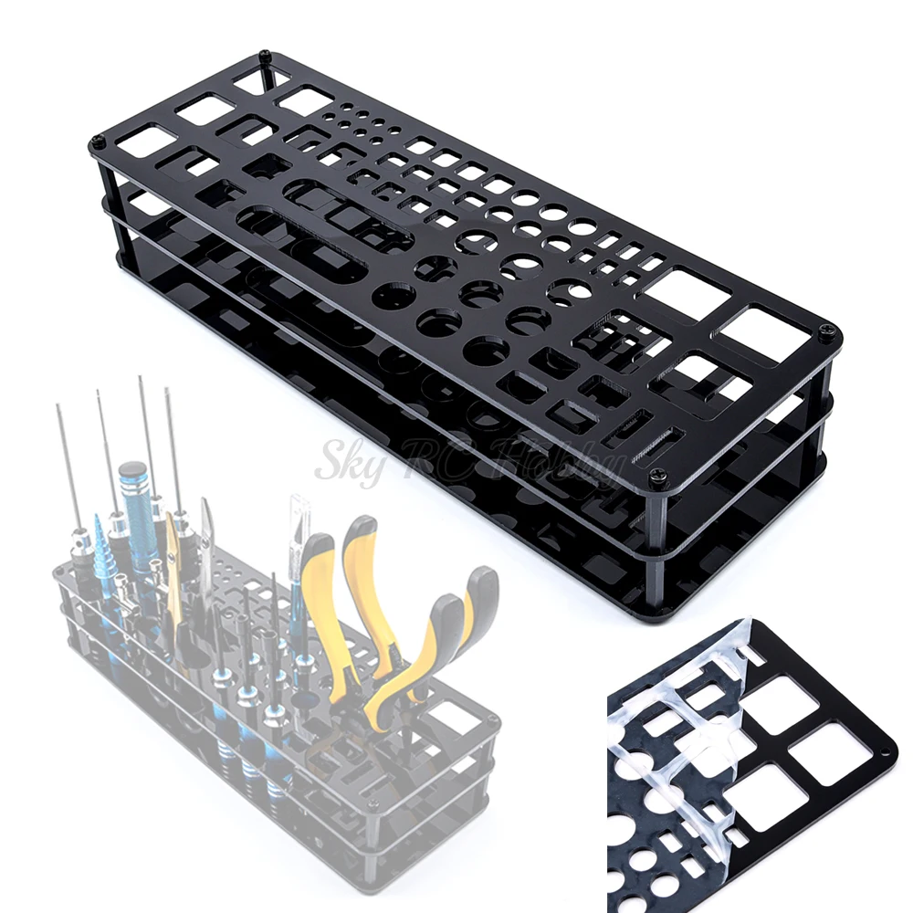 Support de rangement T1 pour tournevis, organisateurs pour tournevis hexagonal, kit d'outils RC, 63 trous, sans outils