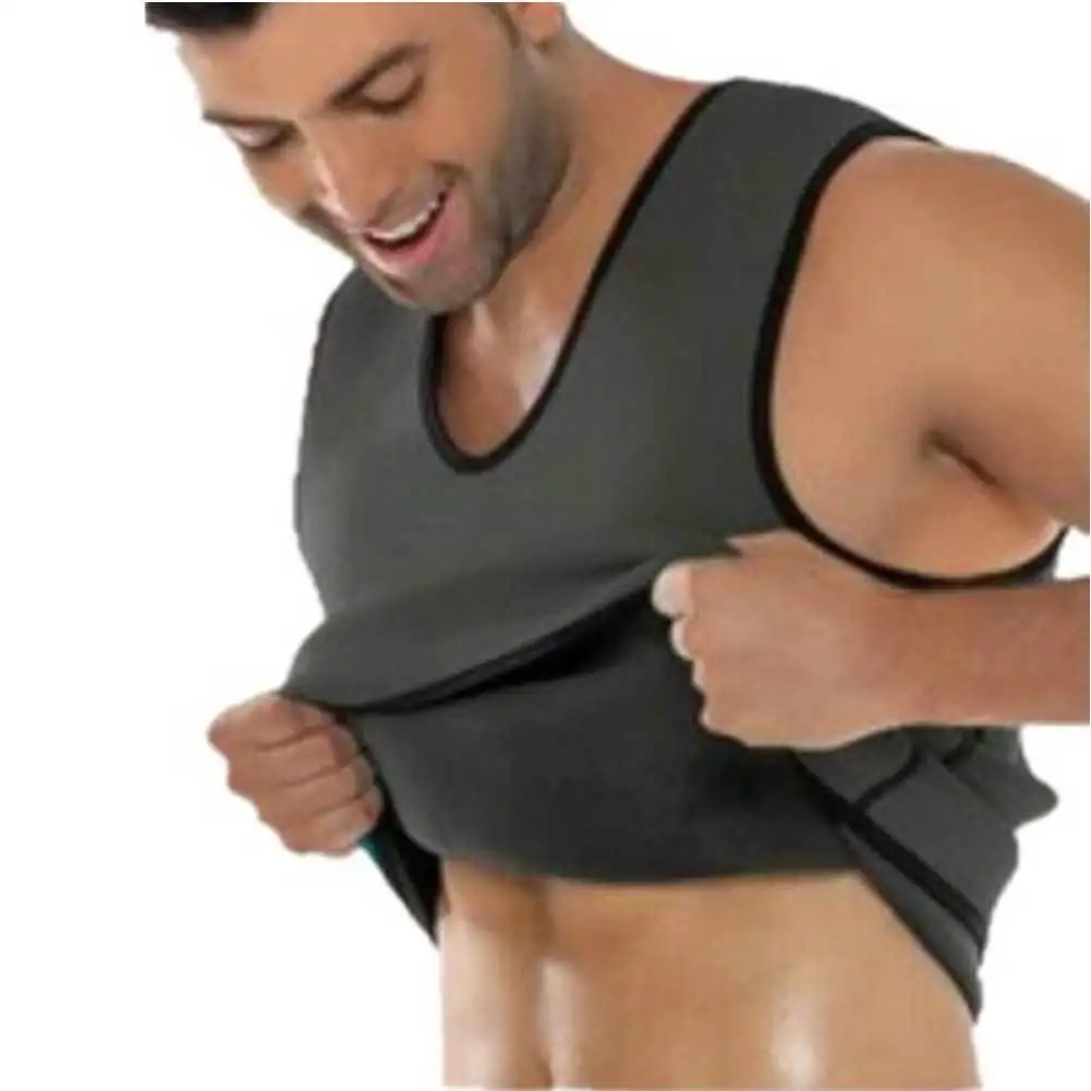 Men's Waist Trainer Vest Sauna Sweat Body Shaper Tank Top Bodycon Stretchy Slimming Trimmer T Shirt M-4XL 2020 New