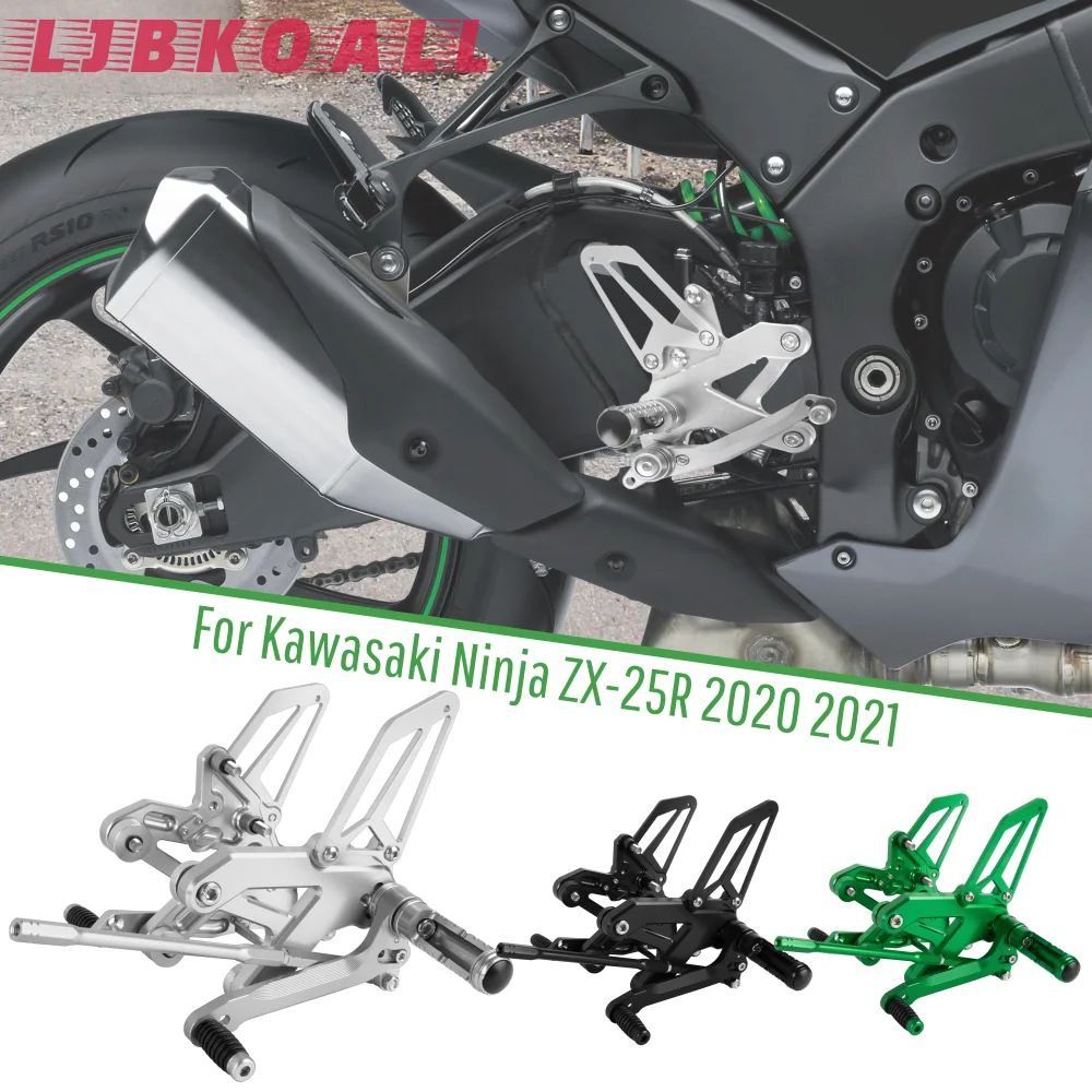 

Motorcycle Rearsets Adjustable Footpegs Footrest Rear Set Foot Pegs for Kawasaki ZX25R ZX-25R 2020 2021 Ninja ZX 25R Accessories