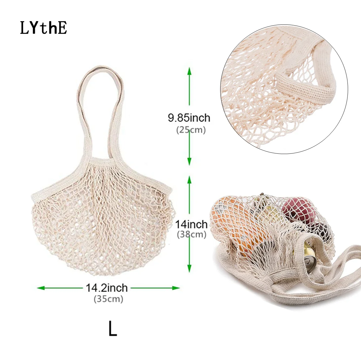 Portable Shopping Mesh Bags for Fruit Vegetable Net Bag Eco-Friendly Storage Handbag Cotton Foldable Bag for Shopping Grocery