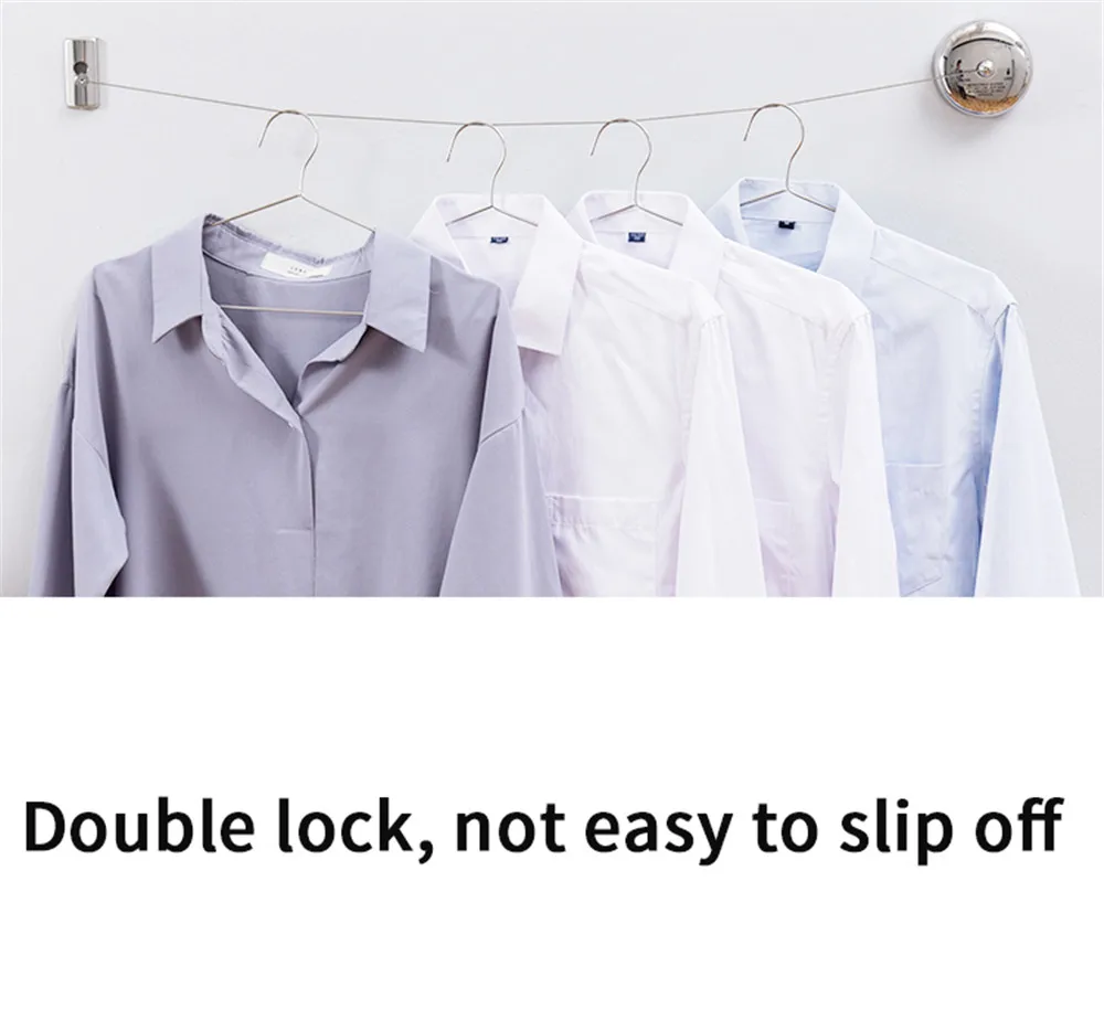 Retractable Clothesline Clothes Dryer with Adjustable Stainless Steel Rope String Laundry Hanger Organizer DryingRack