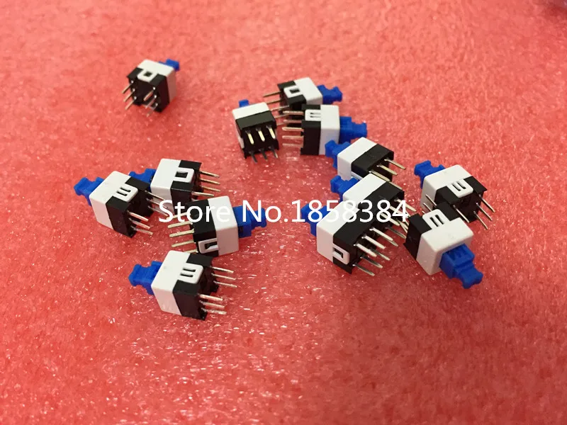 

1000PCS 7X7mm 6Pin Push Tactile Power Micro Switch Self lock On/Off button Latching switch 7*7H