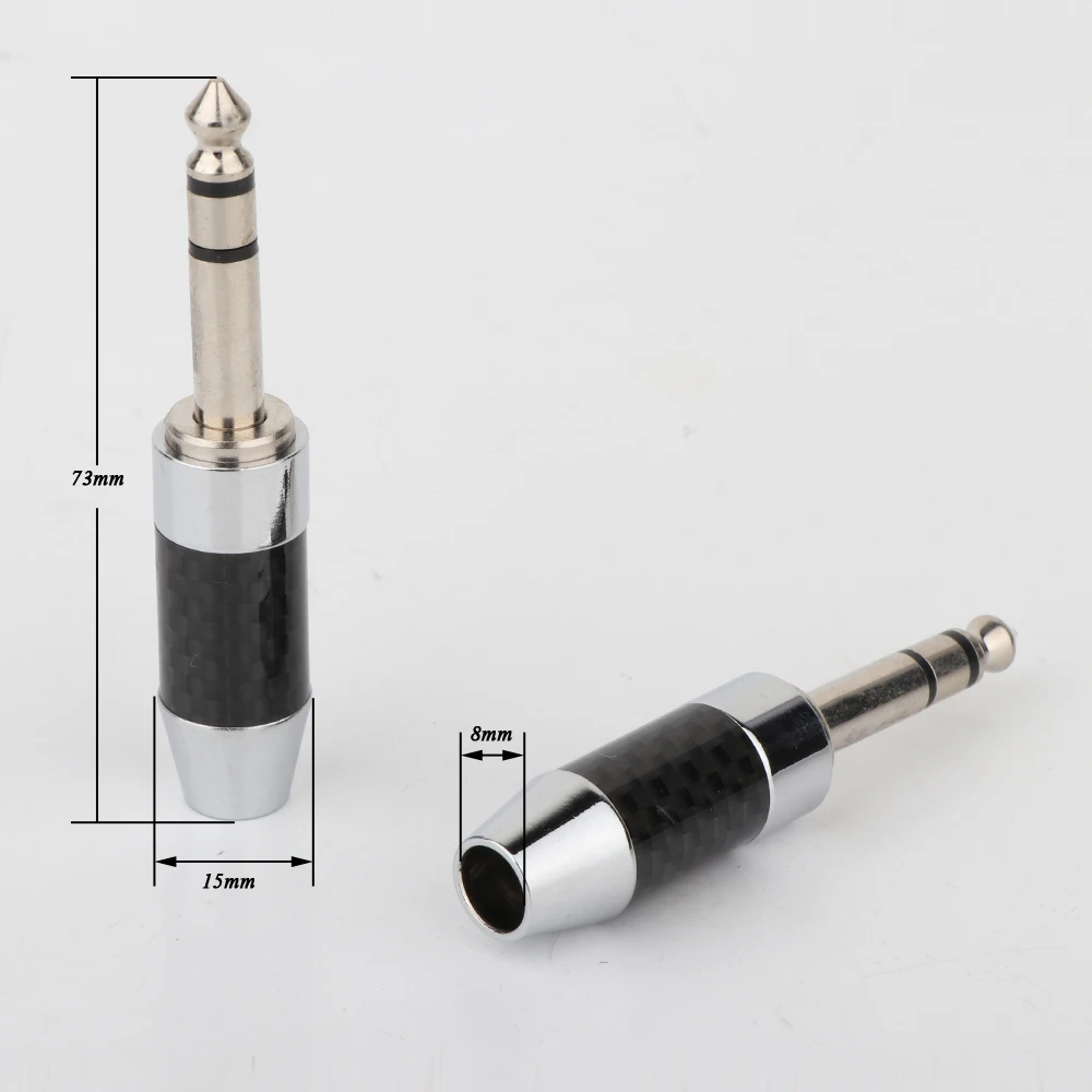 2pieces Headphone Adapter 6.5mm To 2.5 3.5 4.4mm Jack Audio Converter Carbon Fiber 6.35 6.3 6.5 Earphones Male Female Connector