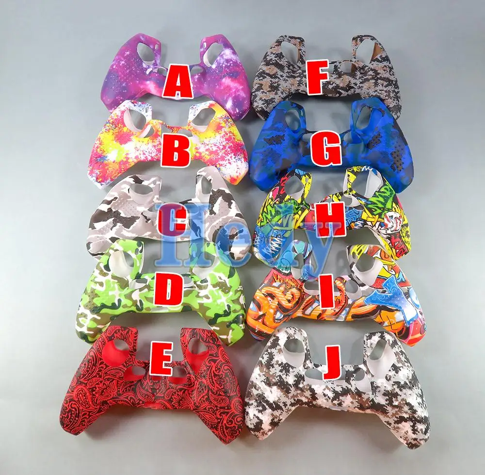 قطعة واحدة من غطاء السيليكون لطباعة نقل المياه لجهاز بلاي ستيشن 5 PS5 وحدة تحكم حماية الجلد لغطاء لوحة الألعاب DualSense