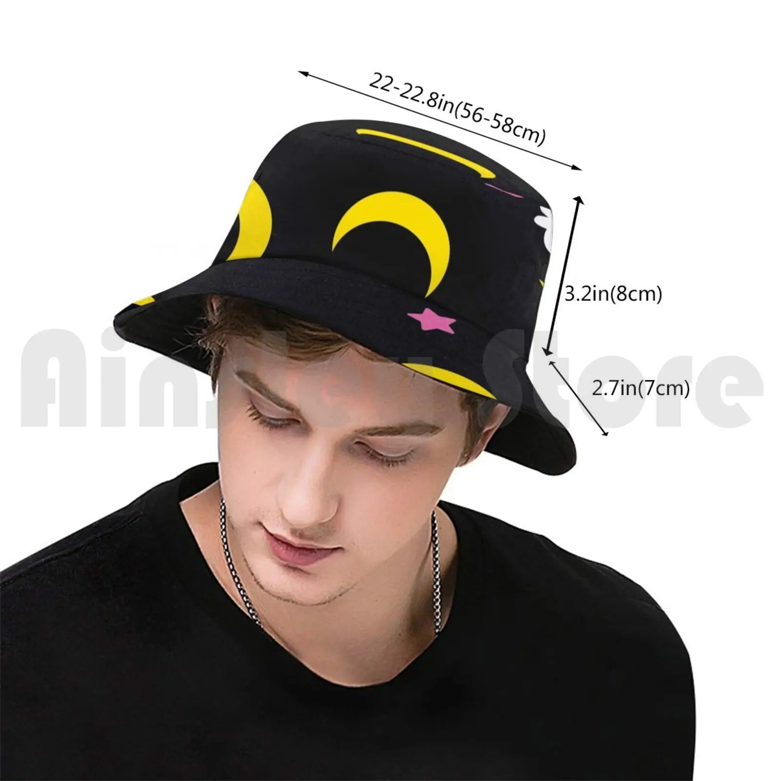 Serena'S Blanket Print - Black Version Sun Hat Foldable UV Protection Serena Sailor Moon Sailormoon Anime Manga