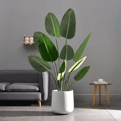 75cm 1 Pc Large Artificial Plants Banana Leafs Tropical Palm Tree Branch Fake Monstera Tree Silk Foliage For Home Wedding Decor