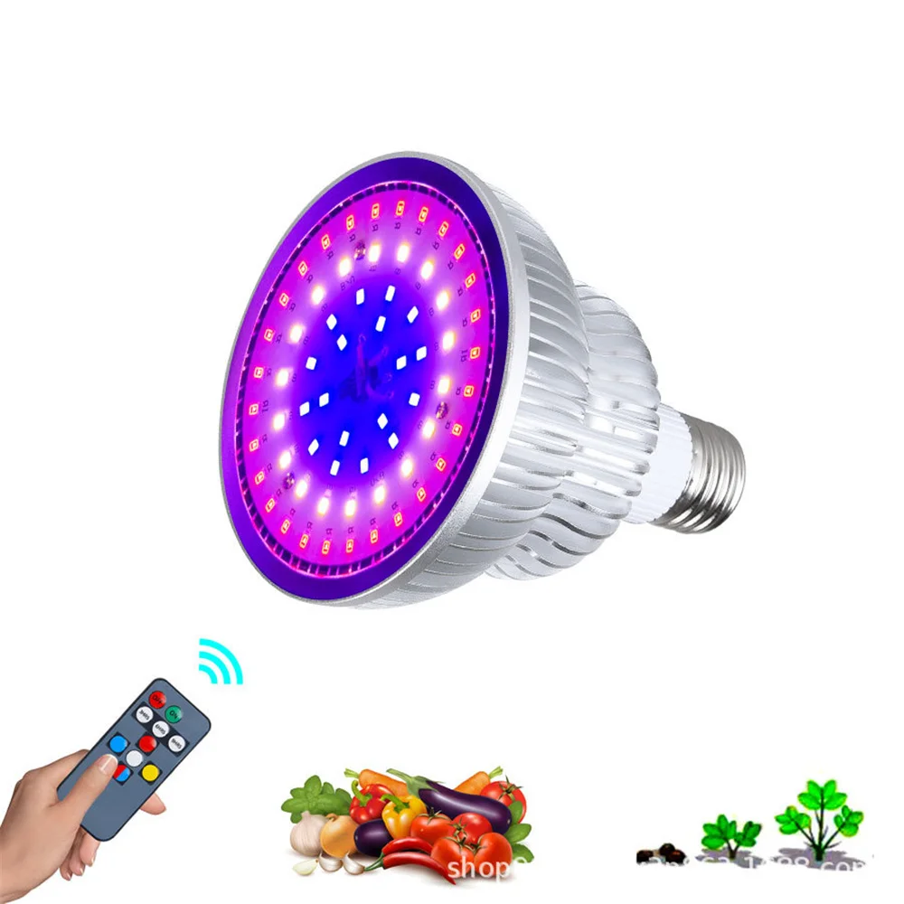 led grow light Full-spectrum remote control 50W plant E27 aluminum heat dissipation greenhouse vegetable plant growth light