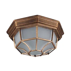 Rustic Frosted Glass Shade Outdoor Ceiling Lights Yard Balcony Garden Flush Ceiling Lamp Europe Style Exterior IP65
