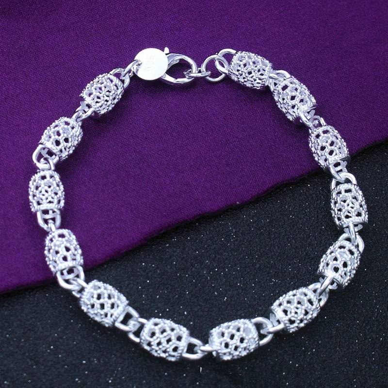 Beautiful Elegant wedding women lady silver Plated color chain Bracelet high quality fashion gorgeous jewelry wholesale LH040