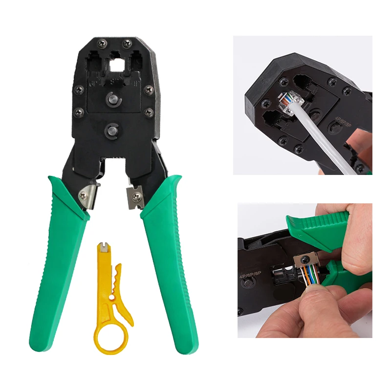 Network LAN Cable Crimping Plier RJ10 RJ11 RJ12 RJ45 Crimper Tool For 4P6P8P UTP/STP Cable Cutter And Stripper