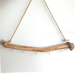 Boho Natuurlijke Hout Sieraden Ketting Ring Display Stand Diy Sieraden Haak Up Organisator Opslag Houd Winkel Woondecoratie Geschenken