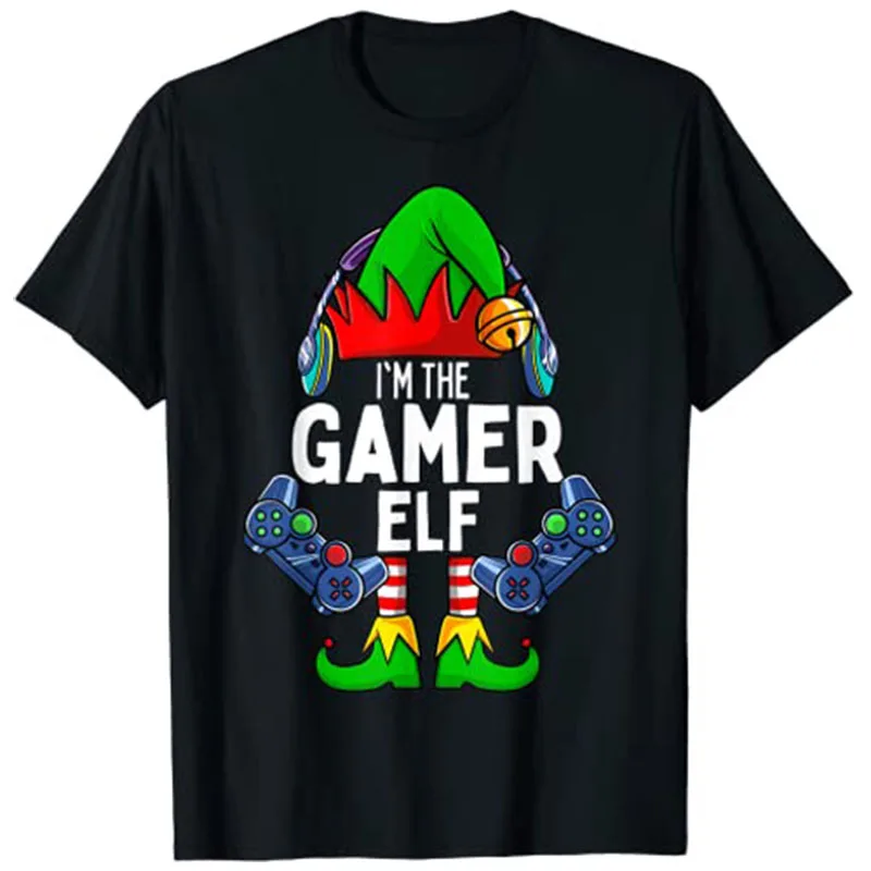 Gamer Elf Matching Family Christmas T-Shirt Xmas Holiday Tee Tops