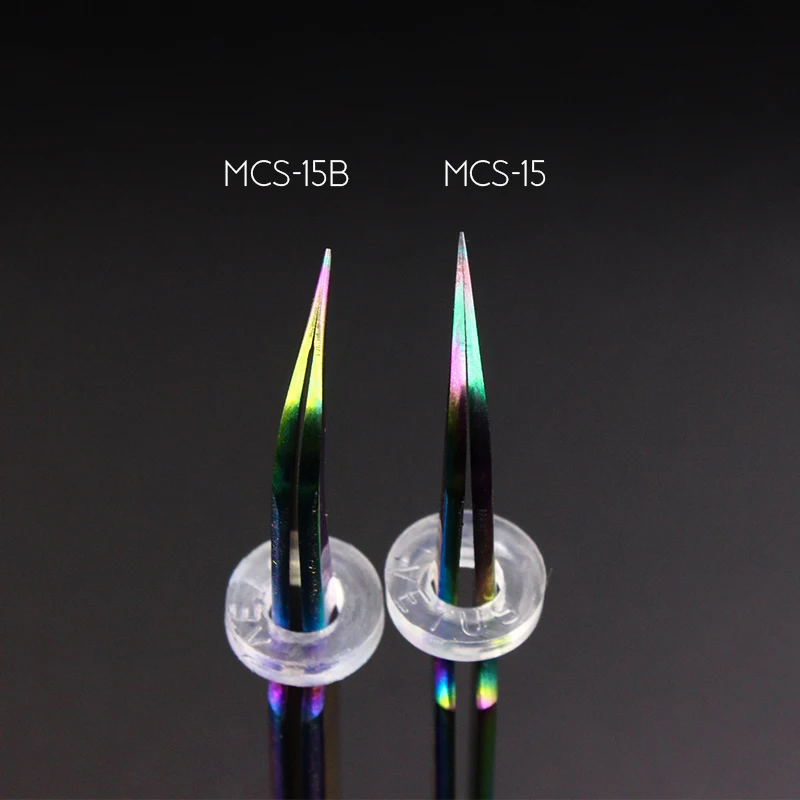 VETUS Pinzette Original MCS-Serie Premium-Wimpernpinzette, leuchtend blau, extrem präzise, feine Spitze für Volumen-Wimpernverlängerungen – Detail 5