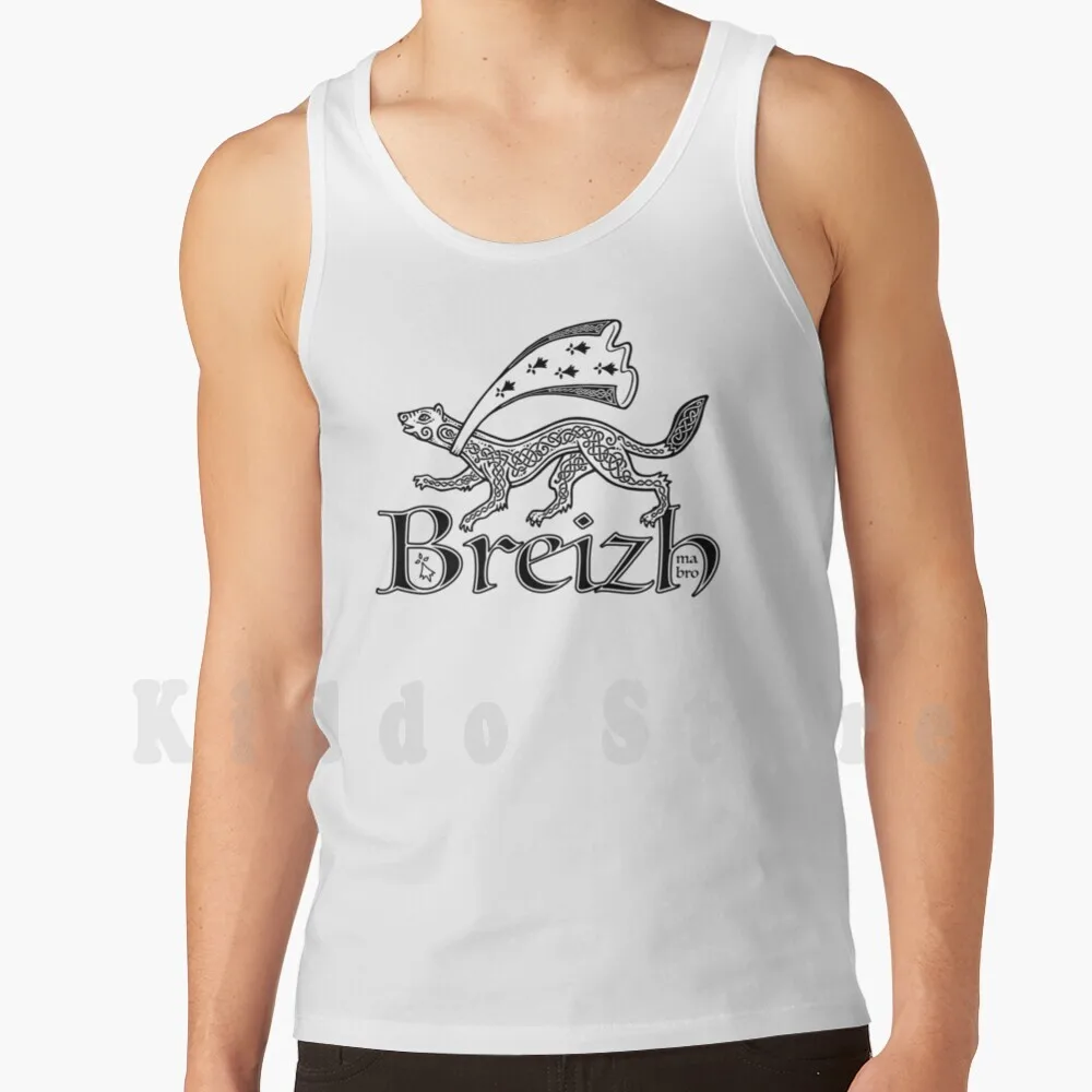 Breizh Ma Bro Ermine With Ornament Tank Tops Vest 100% Cotton Breizh Ma Bro Hermine Ermine Knot Bzh Breton Bretagne