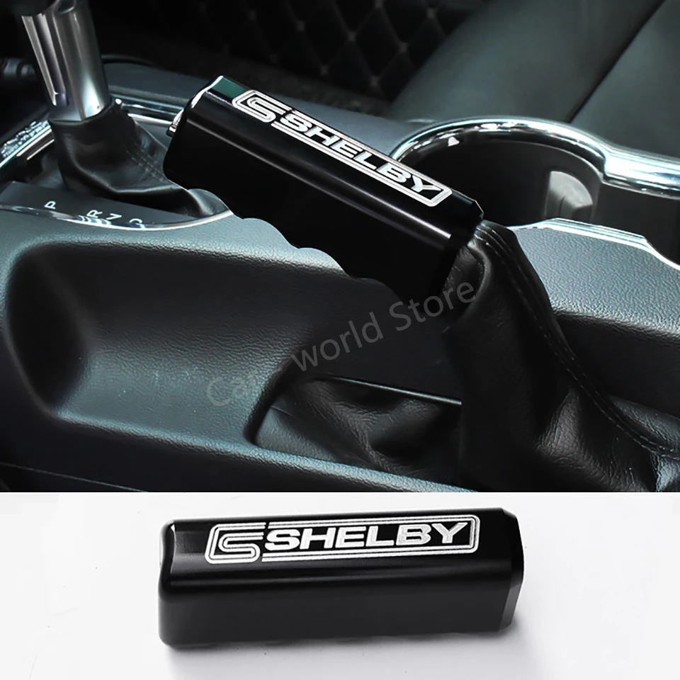 

Aluminum alloy Metal Handbrake Grips Set For Mustang Shelby Brake Handle Replace Accessories Fit Ford Mustang 2015-2021