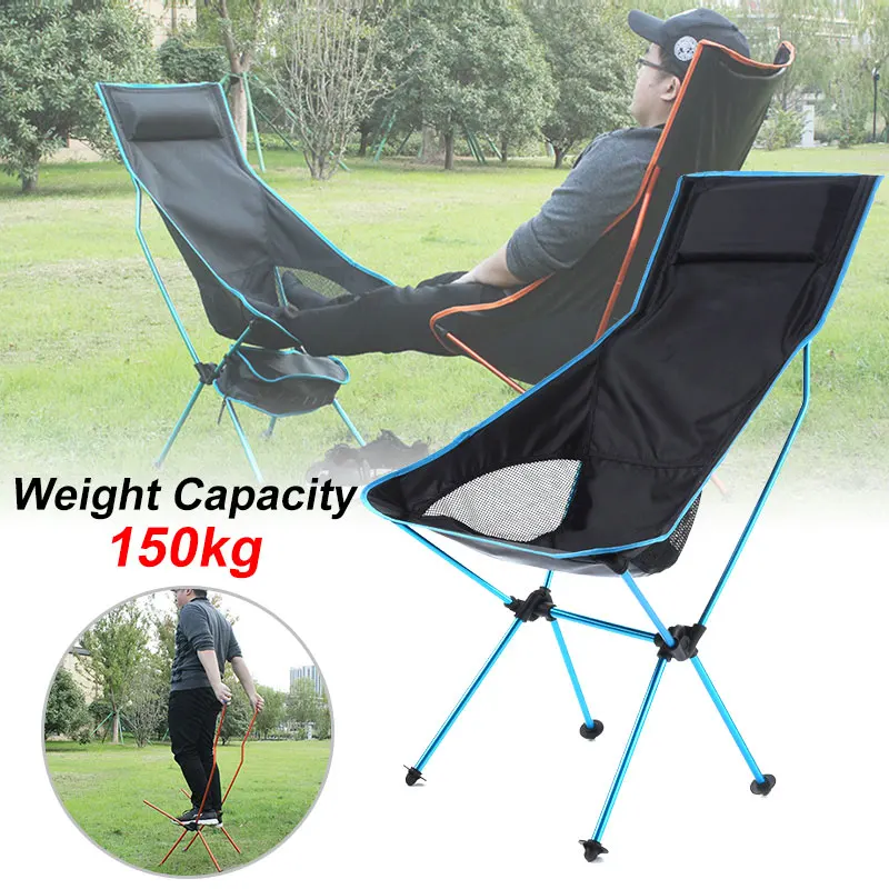 Outdoor Portable Folding Chair Max Load Of 150kg Ultralight Travel Fishing Camping Chair Picnic Home Seat Moon Chair 캠핑의자