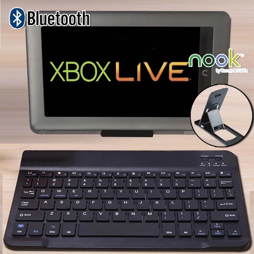 Portable Wireless Bluetooth English Keyboard for Barnes & Noble NOOK HD + 9 Inch Tablet Rechargeable Keyboard for Laptop