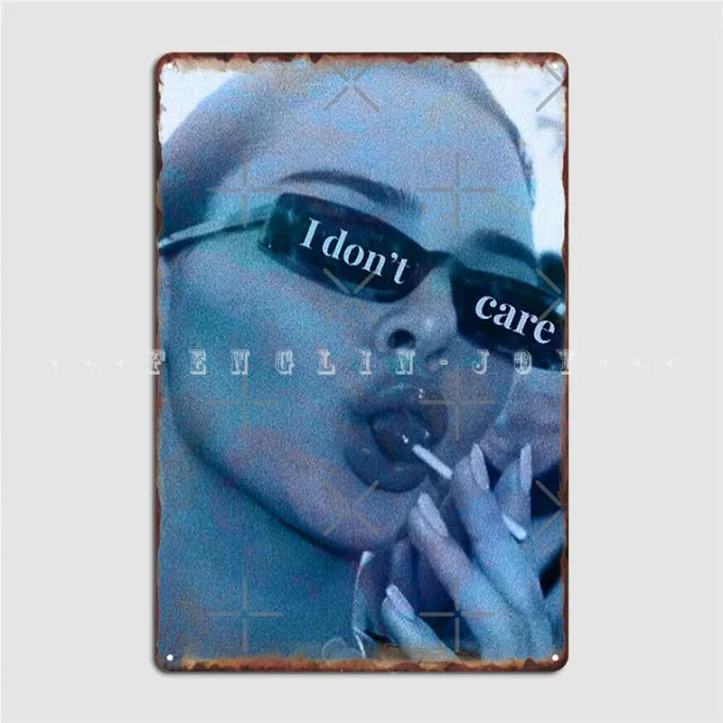 Blue Kendall Jenner I Dont Care Poster Metal Plaque Poster Customize Garage Club Wall Cave Tin Sign Posters