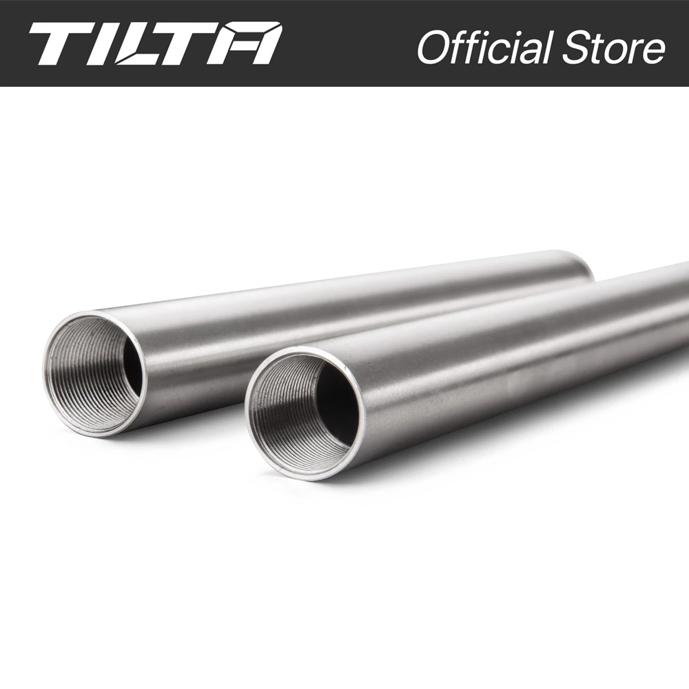 TILTA 2 Stück x R15-100-B 15 mm Stangen aus Aluminiumlegierung 100/150/200/300 mm für DSLR-Kameraschienenstangensystem Ein Paar Schwarz Silber