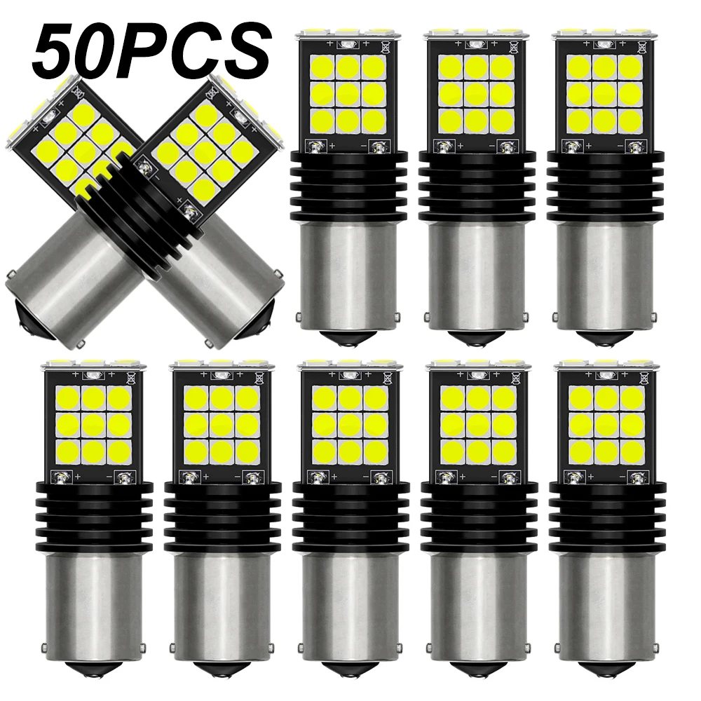 50pcs Signal Lamp P21w Led Ba15s 1156 Py21w Bau15s Bulb 3157 T25 T20 7443 White 1157 Led Bay15d P21/5w Turn Brake Backup Light