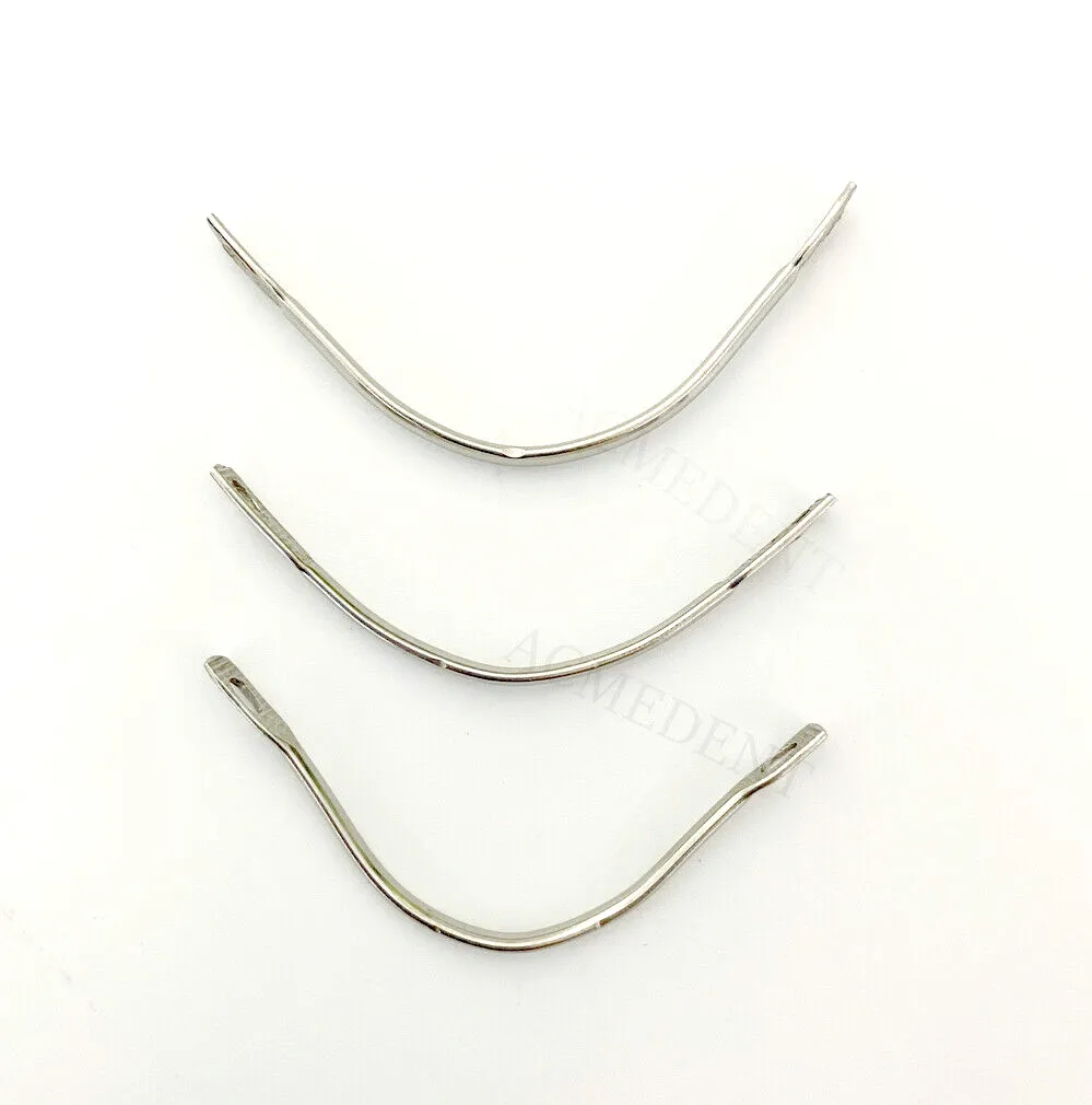 20~100PCS Dental Lingual Bars Lower Jaw Palatal Bar Denture Lab L Medium S End Hole