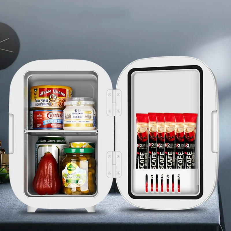 6L Einzelne Tür Kühlschränke Für Heizung und Kühlung Elektrische Hause Kleine Kühlschränke Gefrierschrank Desktop Kühler Wärmer für Büro Mit