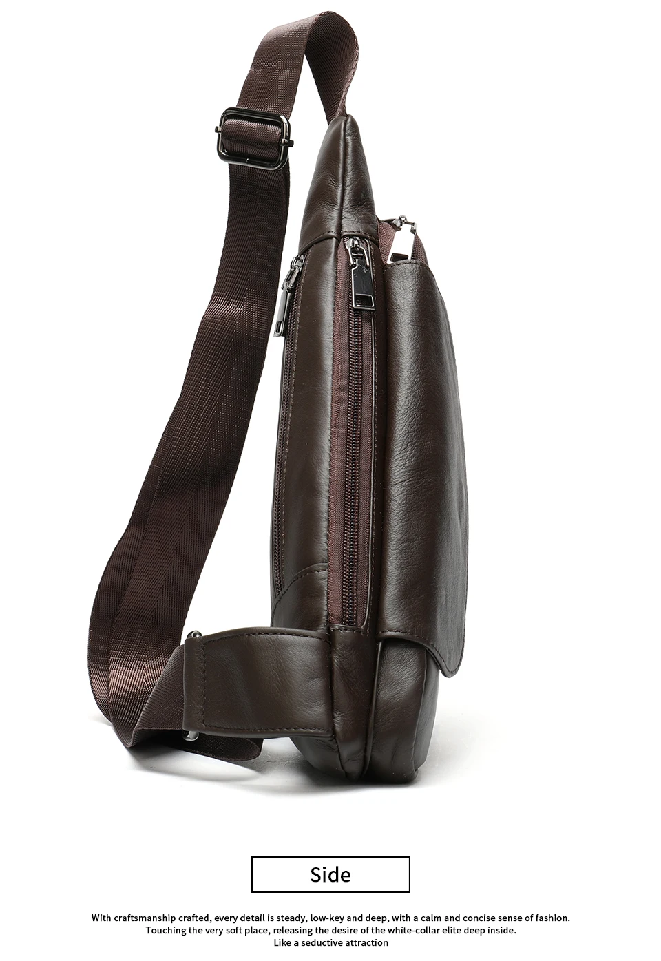 Mochila Vintage de cuero genuino para hombre, bandolera de un solo hombro, para montar al aire libre