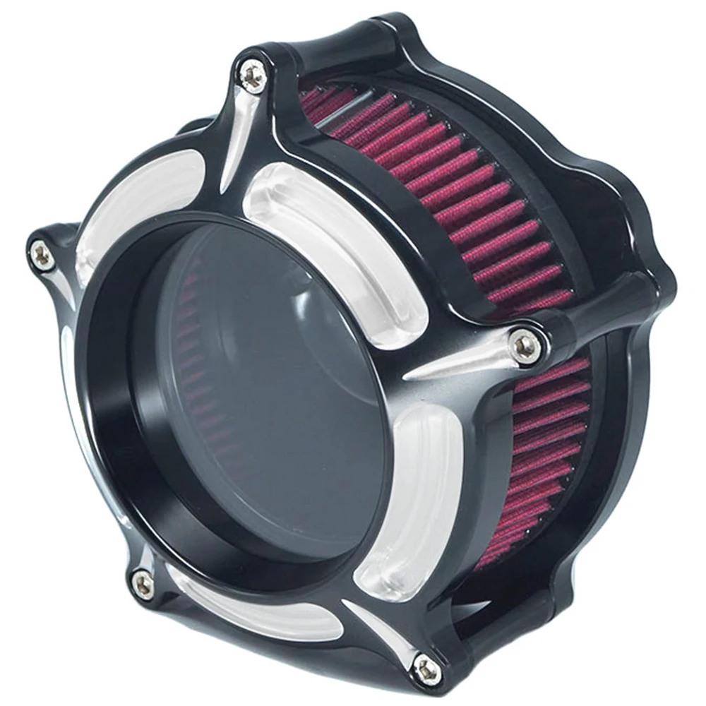 Air Filter See Through Cleaner System Intake Kit Cnc for Harley Dyna 00 - 17 Softail 00 - 15 Touring 00 - 07 Fitment-B