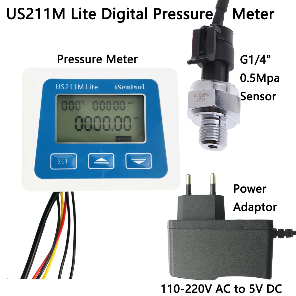 

0.5Mpa US211M Lite Digital Pressure Meter With Sensor G1/4" iSentrol Technology