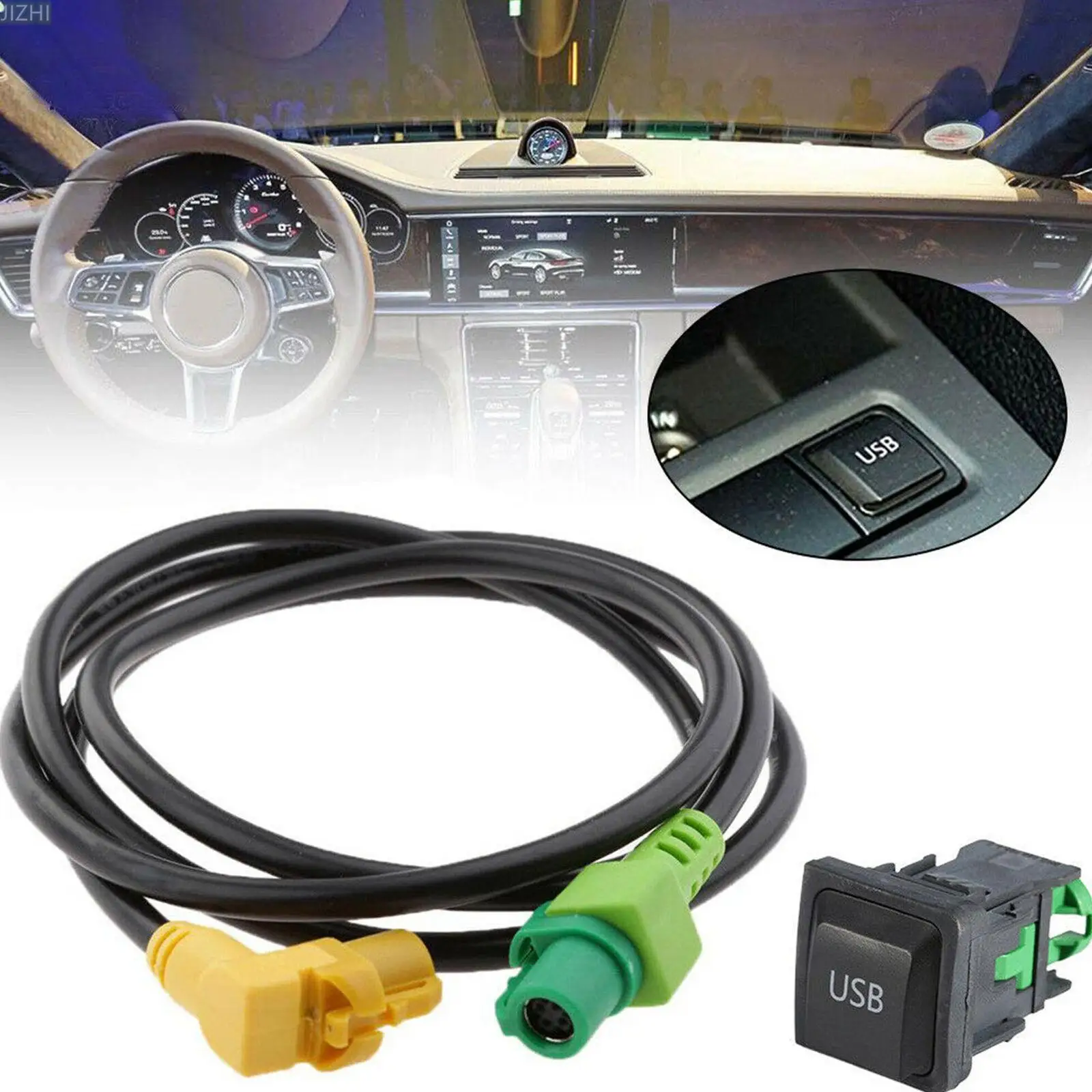 Car USB Adapter Audio Plastic+Metal USB Switch Cable With Switch For Volkswagen For RCD510 RCD310 VW Golf/GTI/R MK5 MK6 Jetta