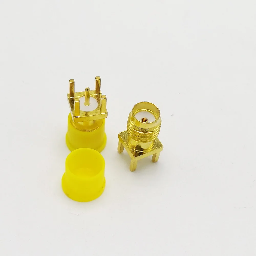 5 pole SMA Female connector Square welding pins with protection cap 10pcs/lot