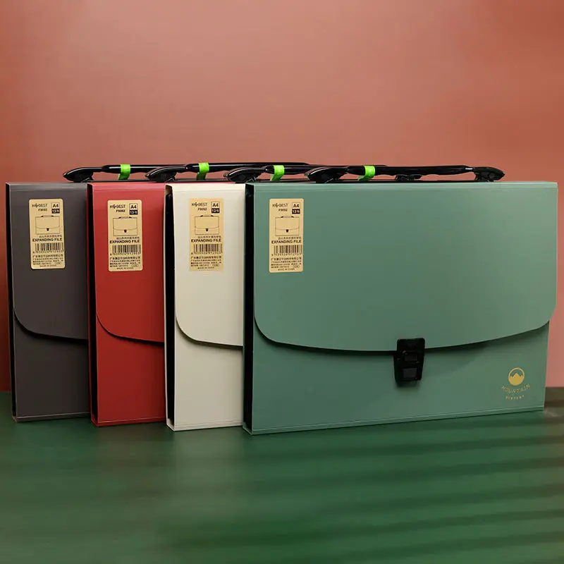 A4 Simple Large-Capacity Multi-Layer 13 Grid Organ Bag Portable Storage Bag Test Paper File Storage Organize Student Folders