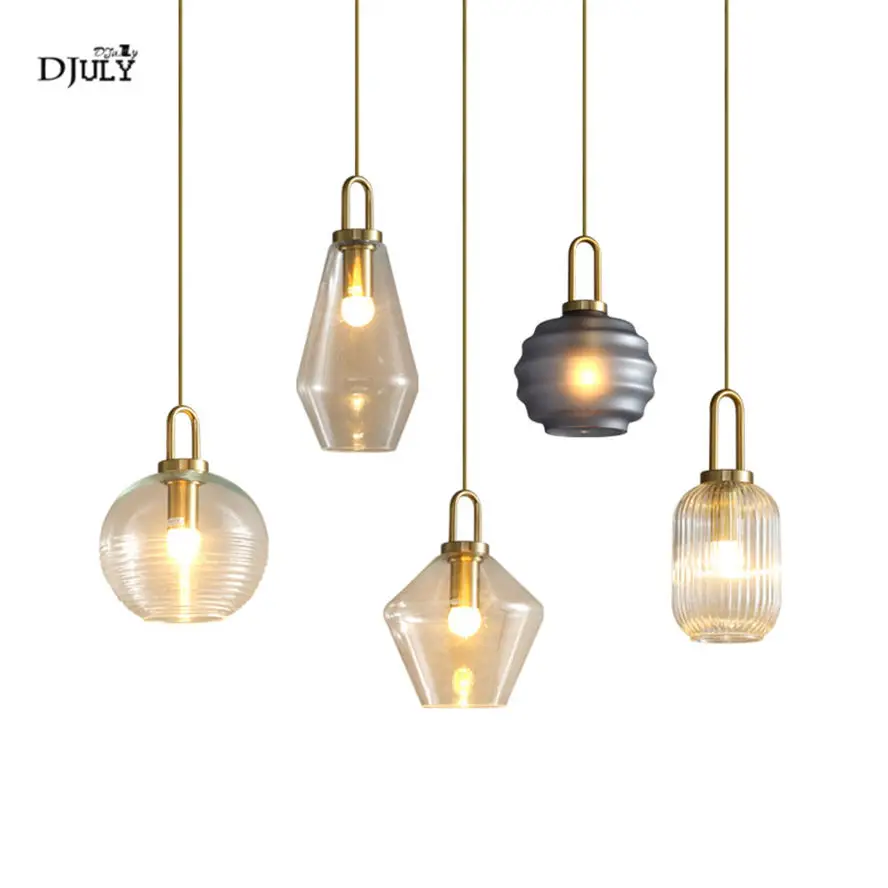 postmodern stripe glass bottle pendant lights for bedroom kitchen dining room home deco led hanging fixtures suspension luster