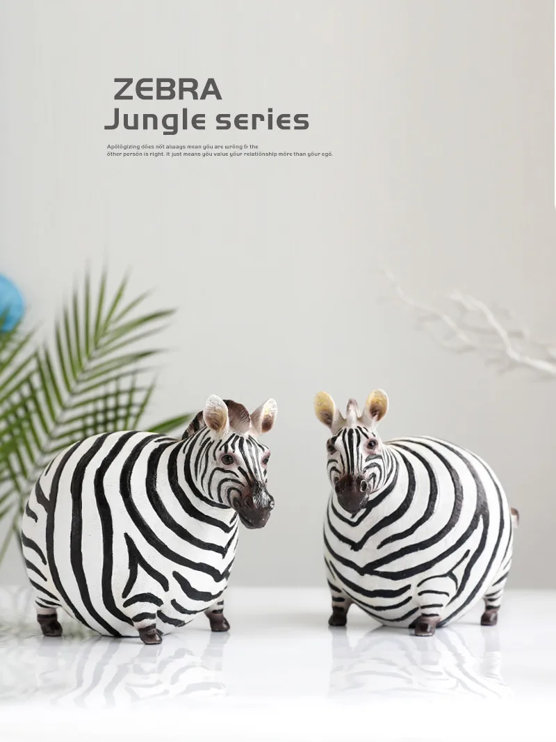 

Nordic Resin Crafts Cute Zebra Desk Ornaments Handmade Miniature Figurines Lovely Fairy Garden Creative Home Decor Accessories