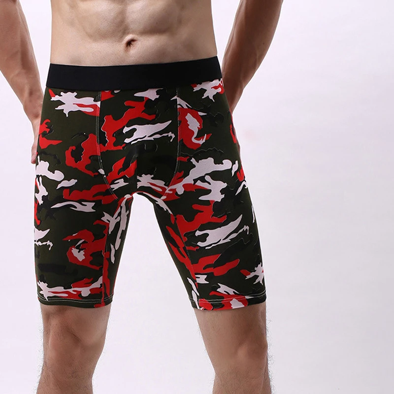 Panties Men Boxers Long Leg Underwear Cotton Man Plus Size Sports Camouflage Shorts Boxer Breathable Soft Mens Boxers Underpants