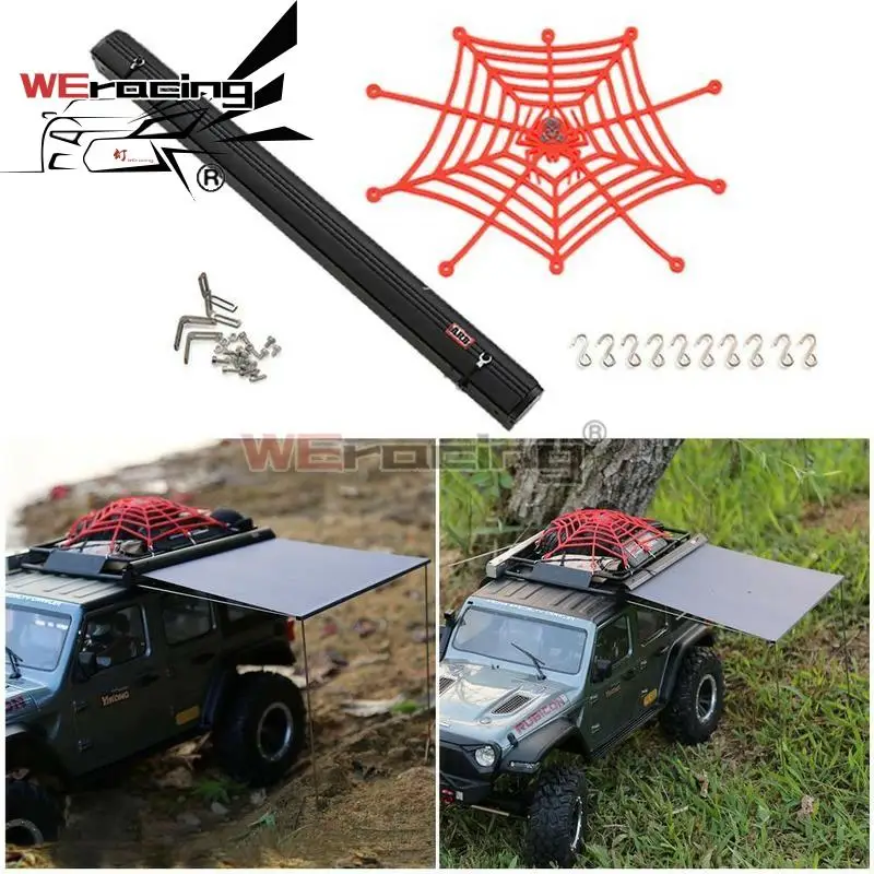 

RC Car Simulation Side Awning Rooftop Tent Luggage Roof Rack Net For 1/10 RC Crawler TRX4 SCX10 TAMIYA ARRMA D90