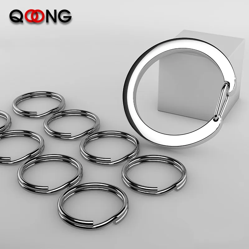 1 Big Ring + 8 Small Rings 304 Stainless Steel Spring Open Keyring Handbag Snap Car Key Chain Accessories DIY Easy To Take Q22